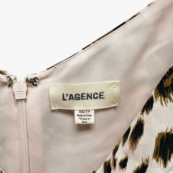 L'AGENCE Chiara Silk Twist Camisole Animal Print Women’s Size XS - Picture 4 of 10